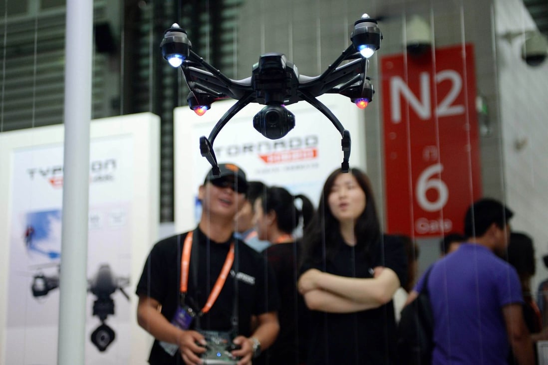 A drone is demonstrated for visitors at the Consumer Electronics Show (CES) Asia in Shanghai in May 2015. Photo: AFP