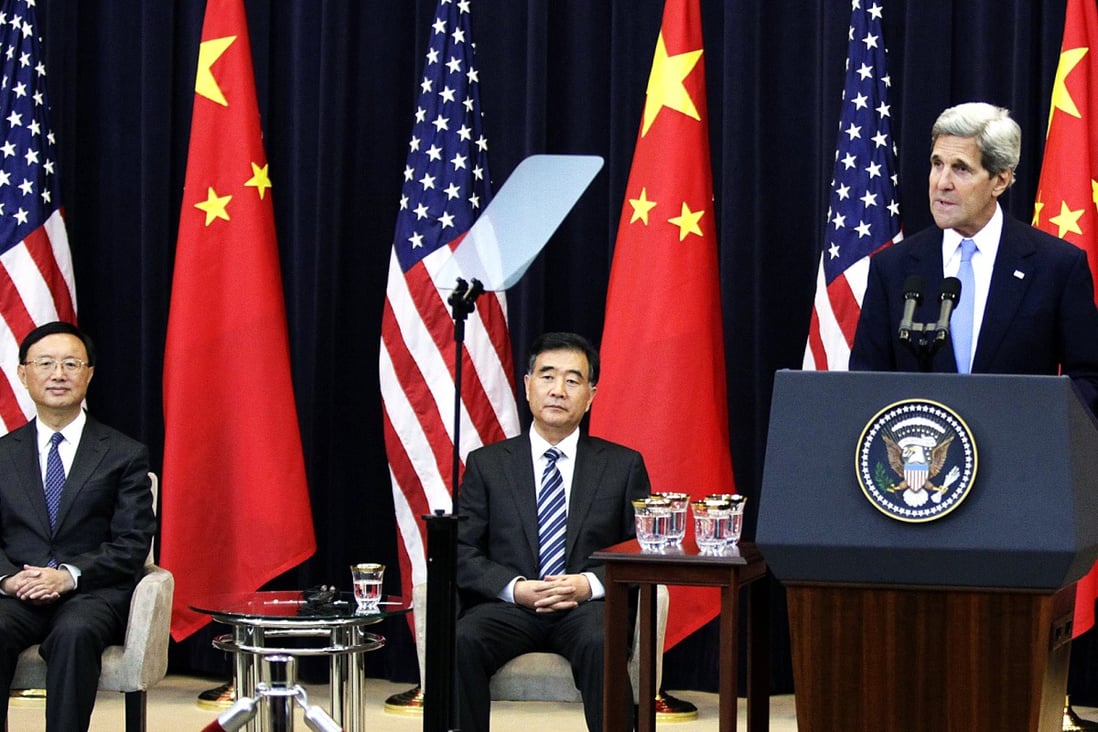 US Secretary of State John Kerry (right), state councilor Yang Jiechi (left) and vice-premier Wang Yang (right) will attend the talks. Photo: Reuters