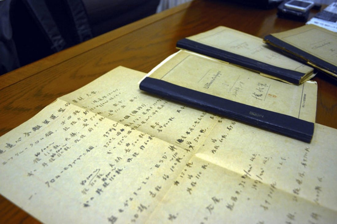 The notebooks, dated October and November 1944, were discovered at Kyoto University.Photo: SCMP Pictures