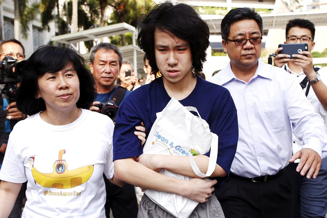 Yee, 16, leaves court with his parents after sentencing. Photo: Reuters