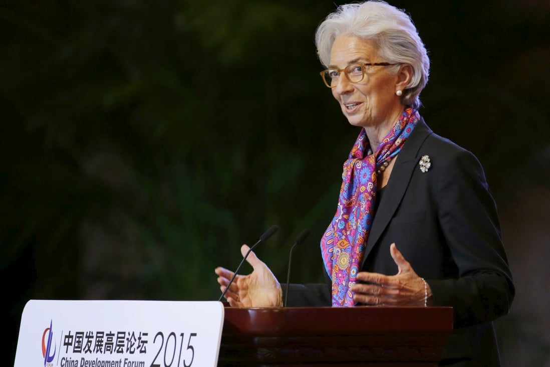 Adding the yuan to the Special Drawing Rights (SDR) basket  is only a matter of time, said IMF head Christine Lagarde at Beijing's China Development Forum, in March. Photo: Reuters