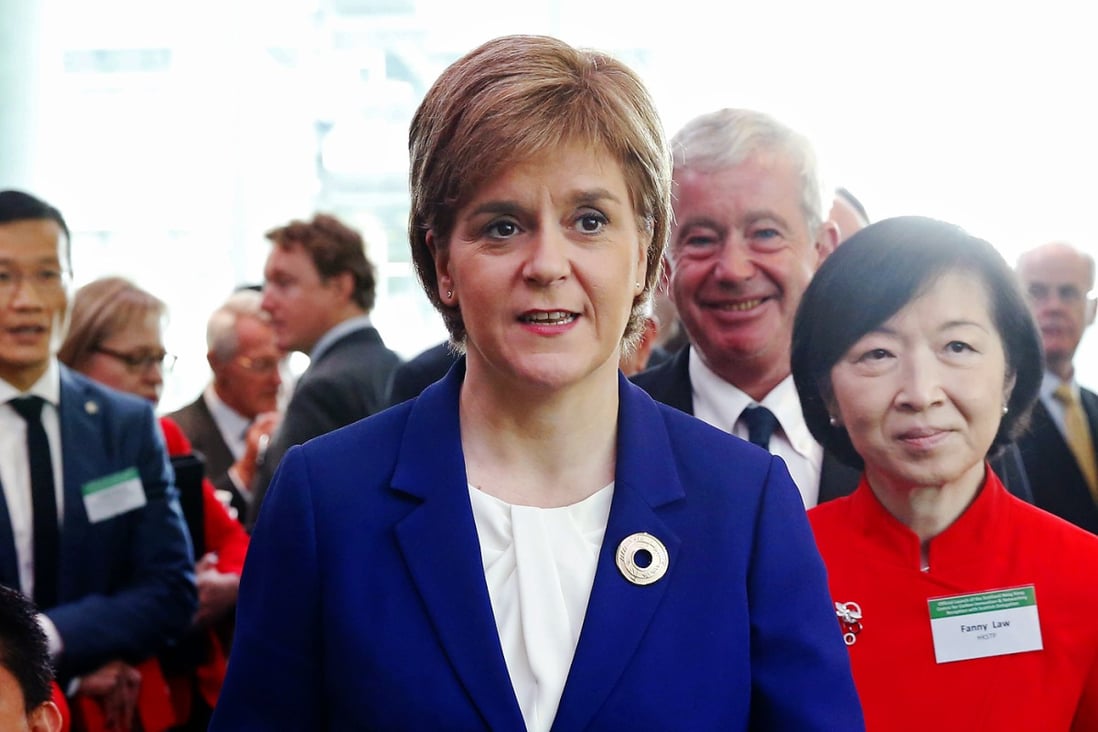 First Minister of Scotland Nicola Sturgeon arrives the opening ceremony of the Scotland Hong Kong Centre for Carbon Innovation in Hong Kong. Photo: AP