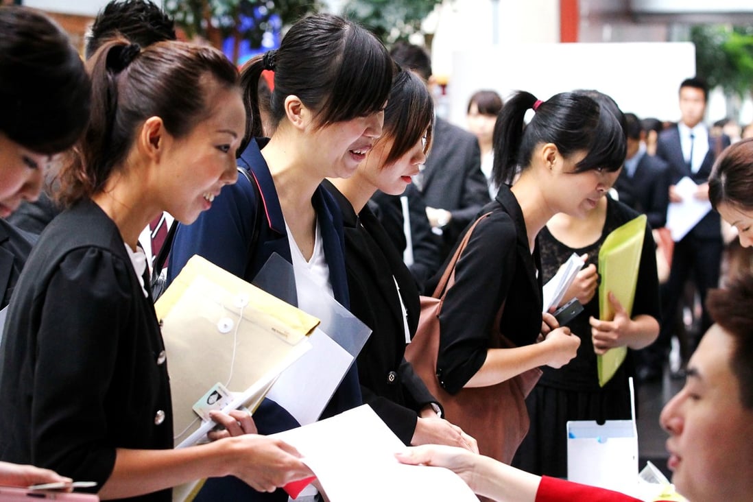 Only 73.4 per cent of university graduates managed to secure a middle-class position - manager, administrator, professional and associate professional. Photo: Edward Wong