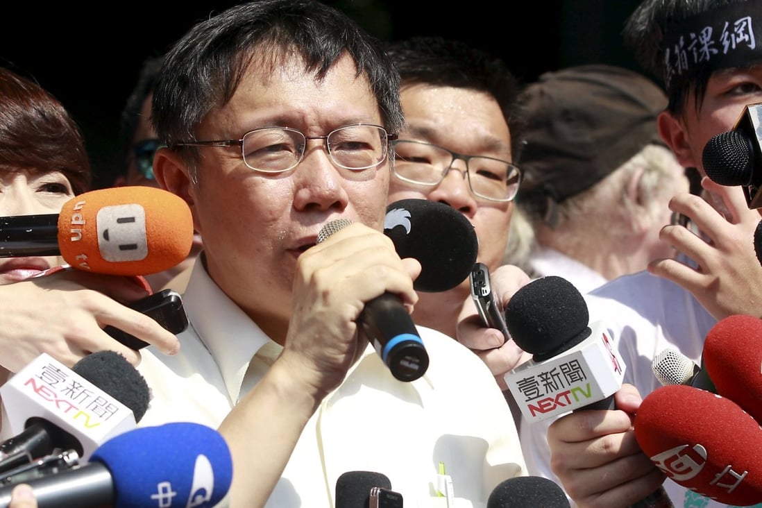 Taipei's mayor Ko Wen-je said earlier this year that the mainland should accept Taiwan's independence. Photo: Reuters