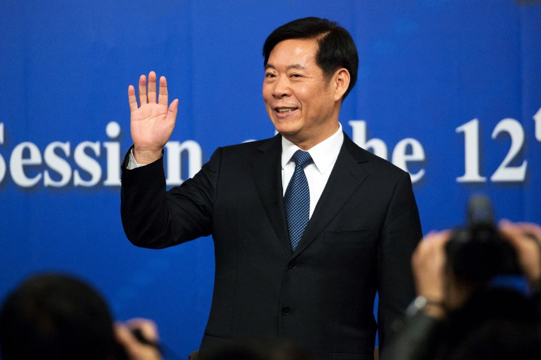 Yang Dongliang, head of the State Administration of Work Safety, at a news conference in Beijing in March. His son, Yang Hui, was well connected because of his father. Photo: Reuters 