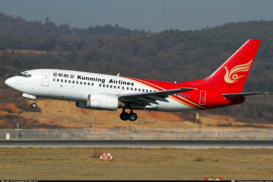The passenger made unreasonable demands, including asking a flight attendant to remove his pants for him after he spilt a drink on himself, Kunming Airlines said. Photo: Stock Picture