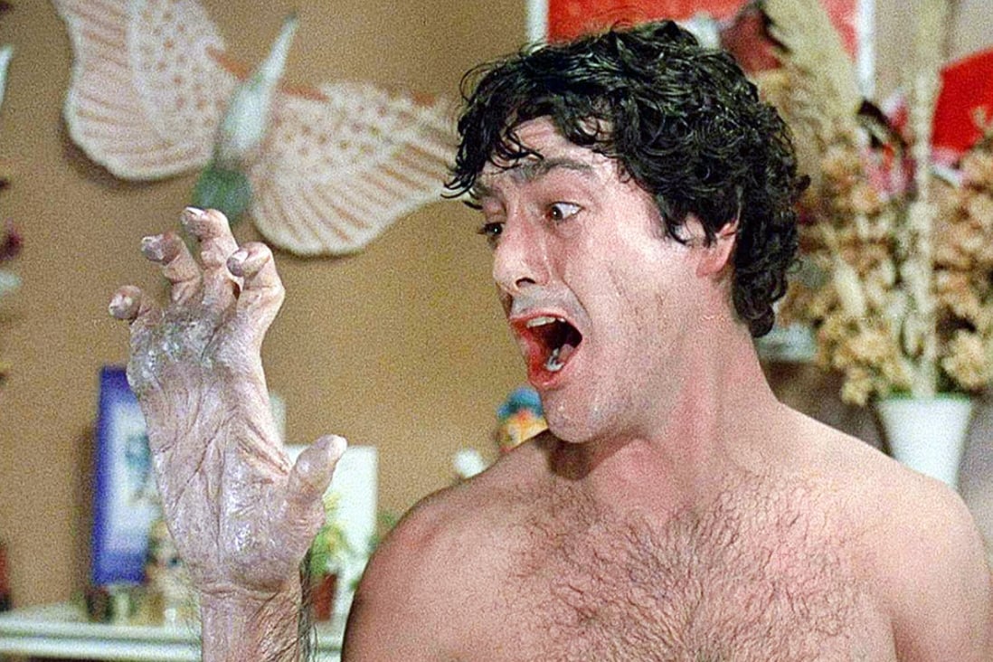 David Naughton watches himself transform in the cult movie, An American Werewolf in London. Photo: SCMP Picture