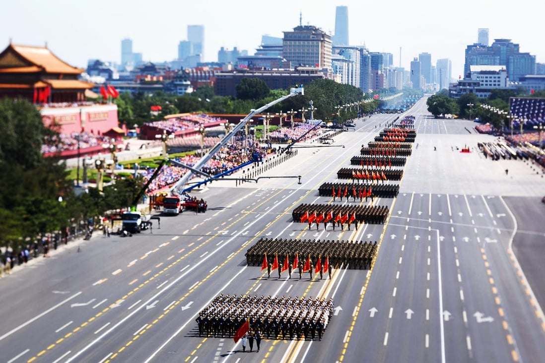 Chinese soldiers attend a parade at Tiananmen Square.Photo: Xinhua