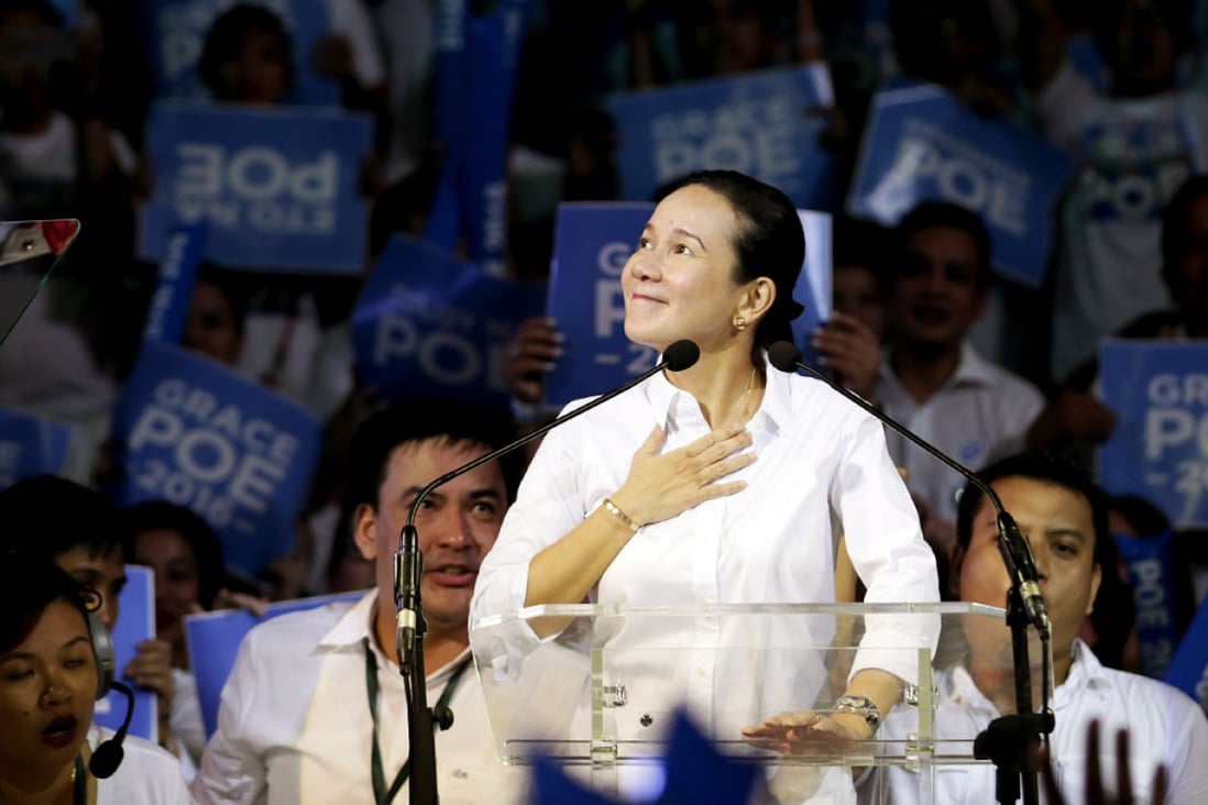 Philippine Movie Stars Daughter Grace Poe Launches Presidential Bid With Pledge To Defend Nation S Interests In South China Sea South China Morning Post