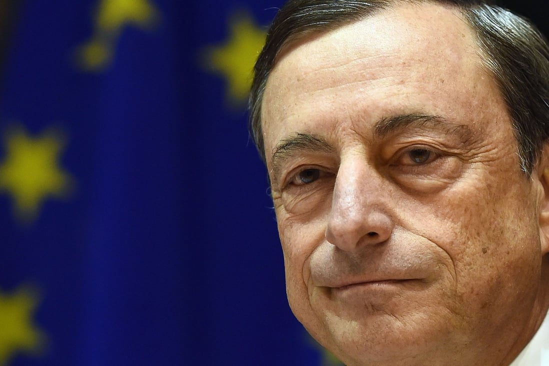 Amid comments by European Central Bank president Mario Draghi and flat data in France, Chinese shares traded in the US were mostly lower. Photo: AFP