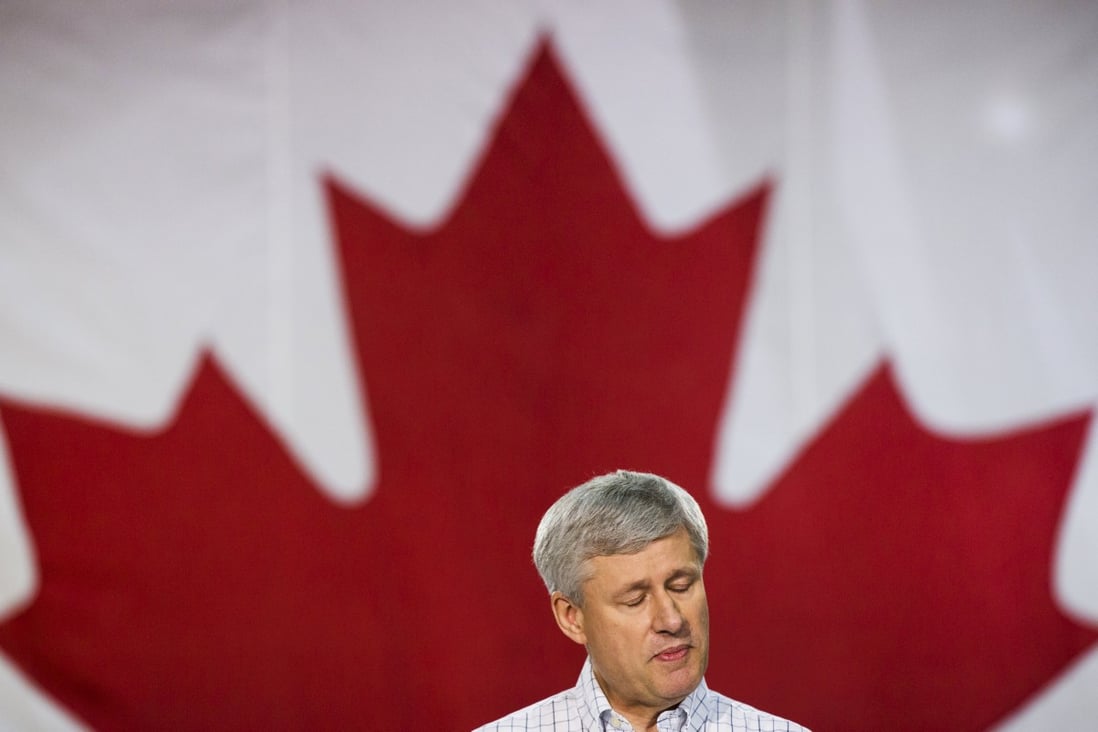 Sentiment against Prime Minister Stephen Harper and his 10-year-old government has increased throughout the campaign while Liberal leader Justin Trudeau (below) opened up a lead in opinion polls.  Photos: Reuters/AP
