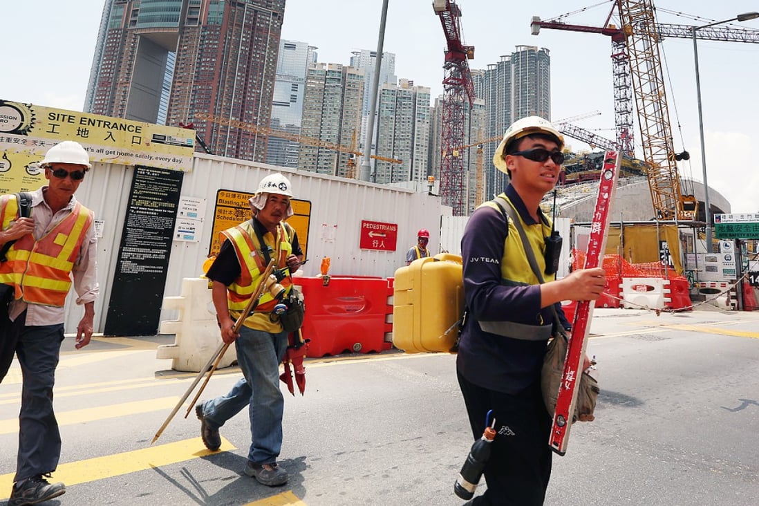 Construction workers are likely to get the biggest wage increase. Photo: Felix Wong