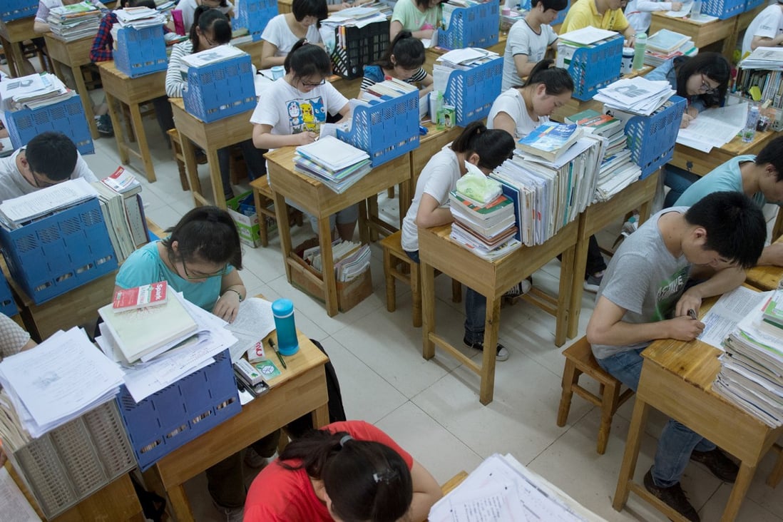 Many Chinese students do not believe the practice of memorising old exam questions and learning them by rote at crammer colleges and institutes is cheating. Photo: Xinhua