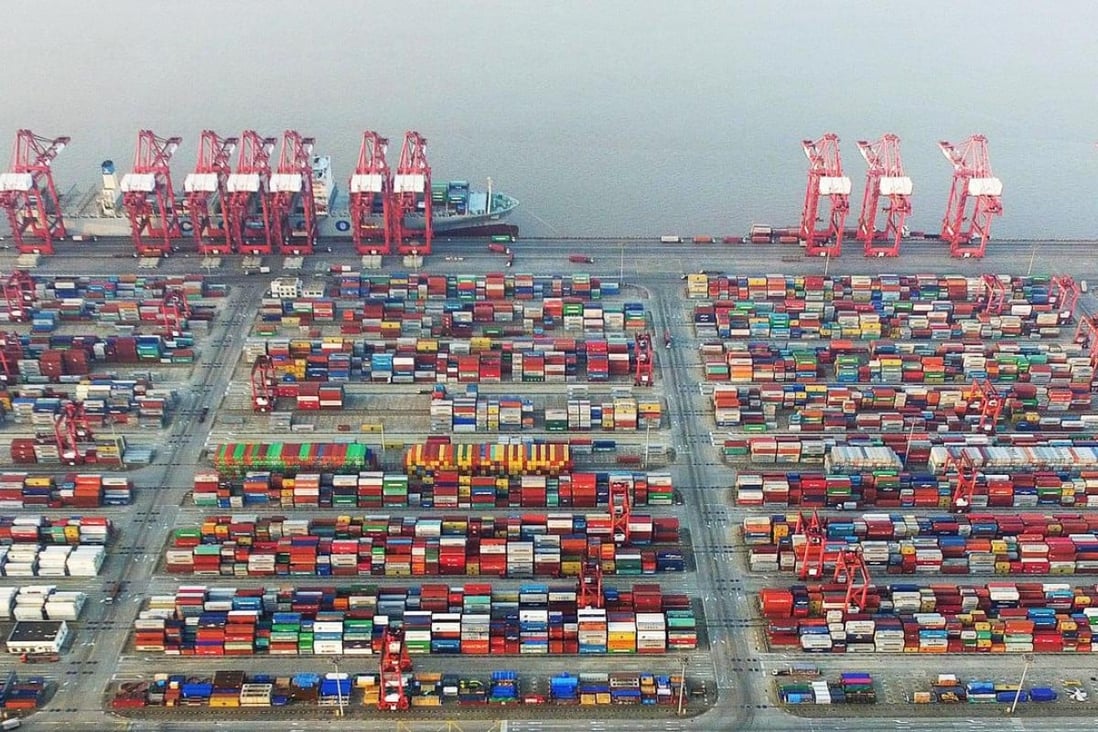 The Yangshan container port in Shanghai's free-trade zone. Photo: Xinhua