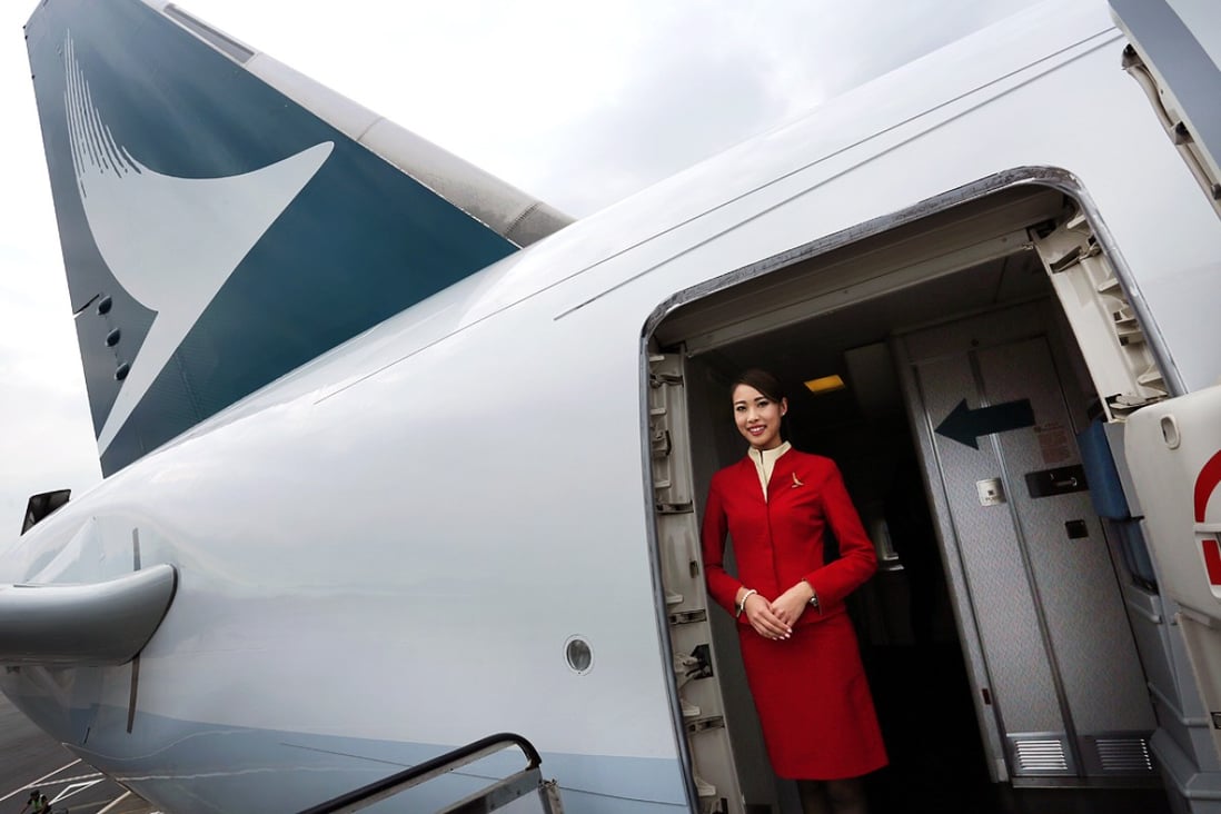 In addition to the pay increase, Cathay Pacific Airways Flight Attendants Union will also ask the management to pay for cabin crew's travel insurance during their time at outports. Photo: Jonathan Wong
