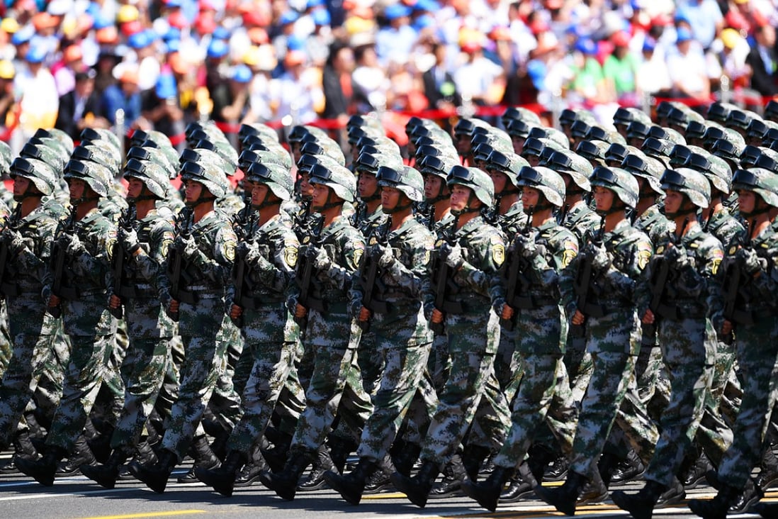 During a parade in September to mark the 70th anniversary of the end of the second world war, President Xi Jinping revealed he planned to cut the size of nation's military by 300,000 personnel - twice the size of the British army. Photo: Xinhua