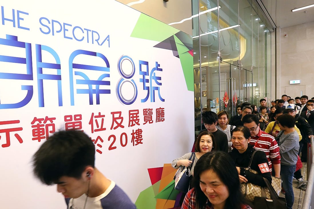 Potential buyers at The Spectra sales office. Photo: Dickson Lee