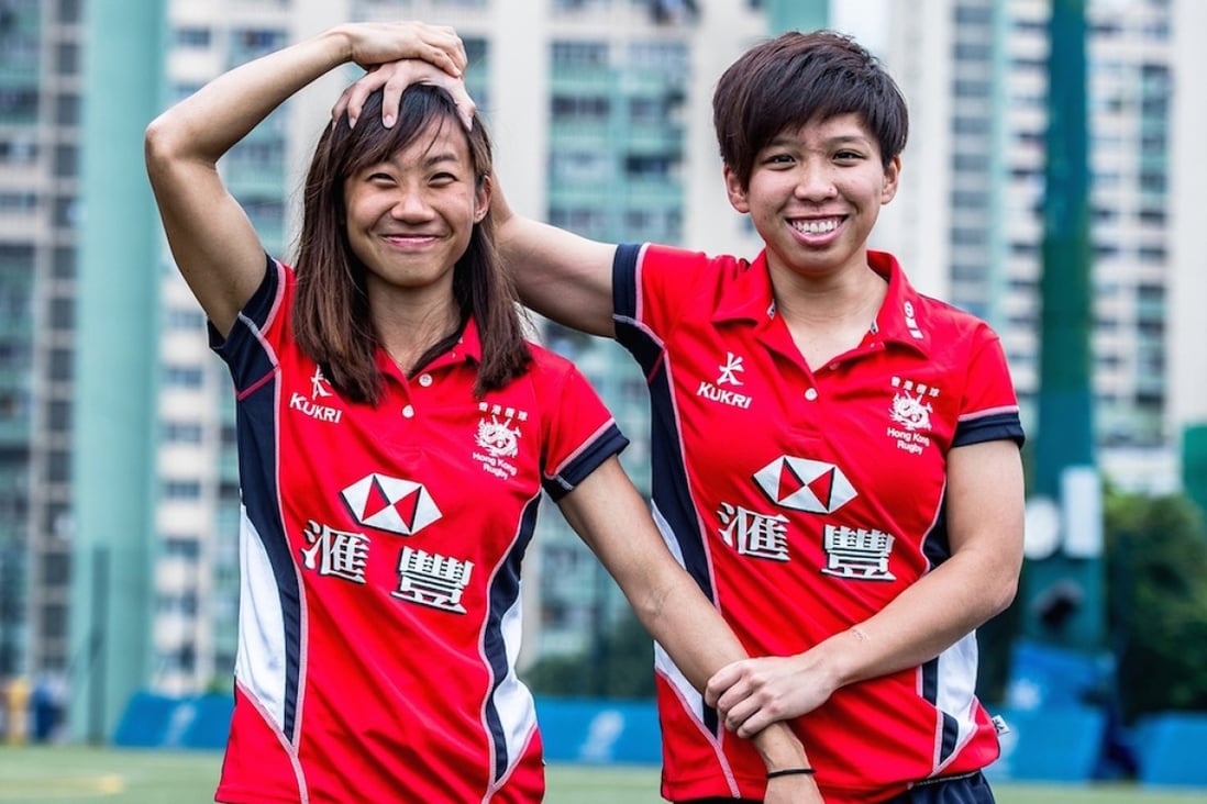 Chong Ka-yan (left) and Lee Tsz-ting are set to make their Cathay Pacific/HSBC Hong Kong Women’s Rugby Sevens debuts in next week’s tournament. Photos: HKRU