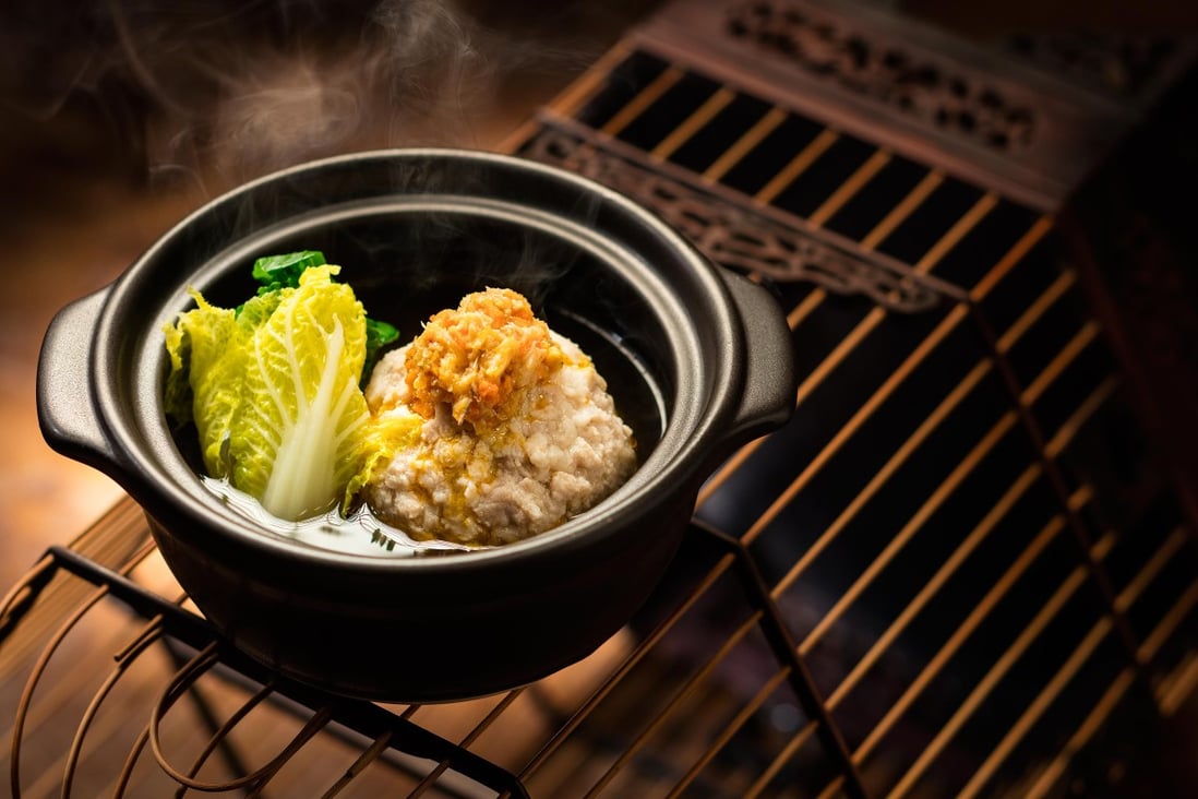 Boiled Minced Pork Dumplings with Hairy Crab Meat and Roe in Superior Consommé
