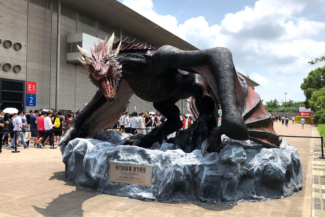 China is known for dragons, but this isn’t an Asian dragon: It’s Drogon from Game of Thrones, hanging out to promote Tencent and Yoozoo’s mobile game based on the show. (We think, despite his size, Drogon is still just a teenager here. Yikes.) 