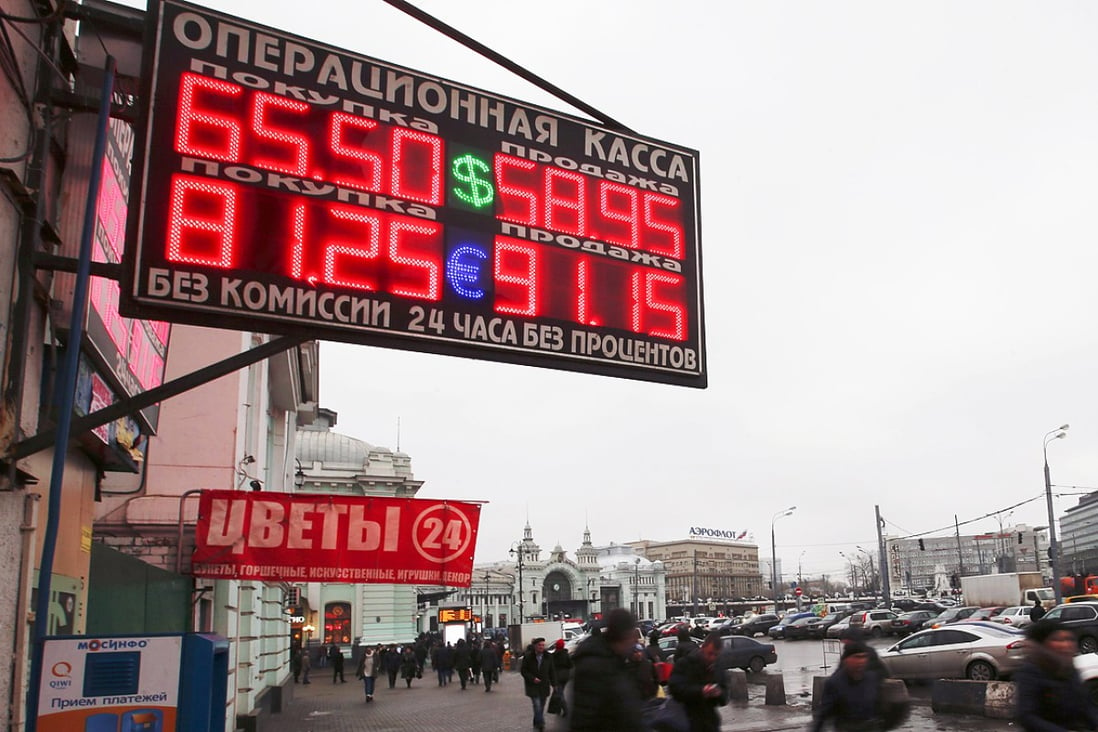 The rouble has lost more than 50 per cent against the US dollar this year. Photo: Reuters
