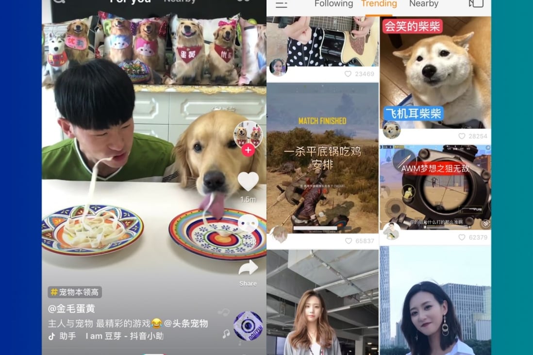 China has 594 million users of short video apps. (Picture: Douyin and Kuaishou)