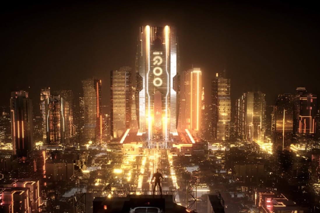 What this futuristic fake city has to do with Vivo’s new phone, we have no idea. (Picture: Weibo)