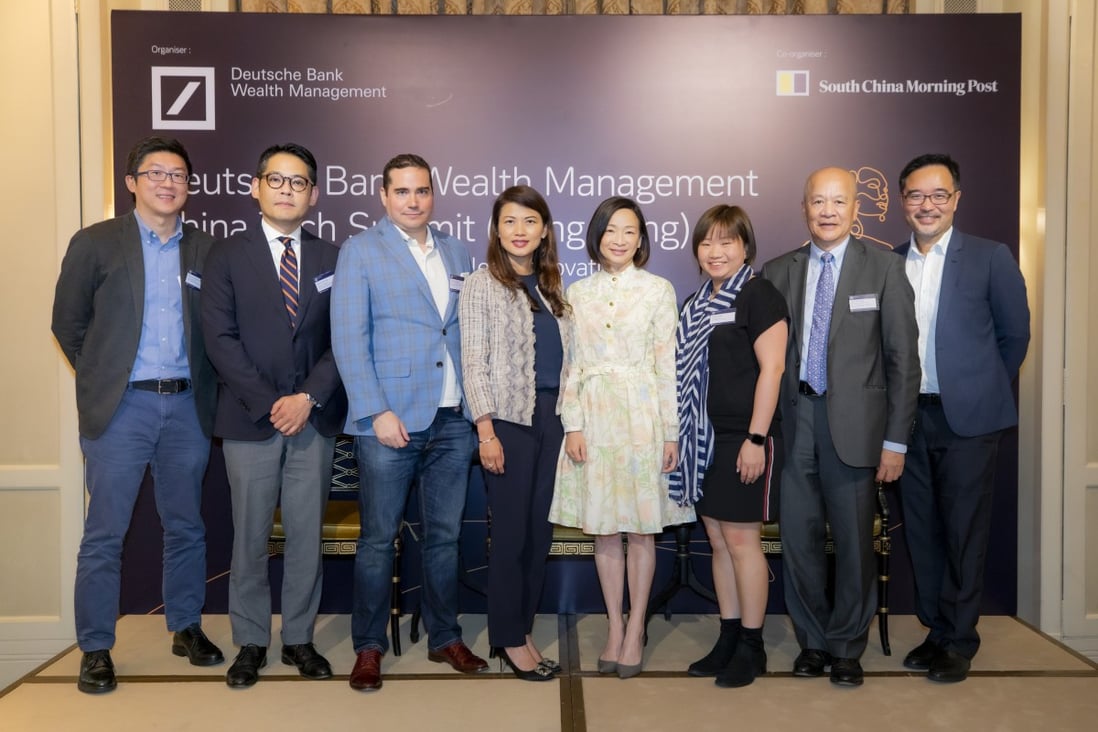 From left: Chua Kong Ho (SCMP), Romanus Ng (SCMP), Peter Davies (head of international business development, DiDi,) Kanas Chan (Deutsche Bank), Elsie Cheung (SCMP), Viola Lam (founder and CEO at Find Solution Ai), Savio Kwan (former COO of Alibaba Group, CEO and founding partner of A&K Consulting), and Dr Andrew Ma (founder and director, Steam Building).