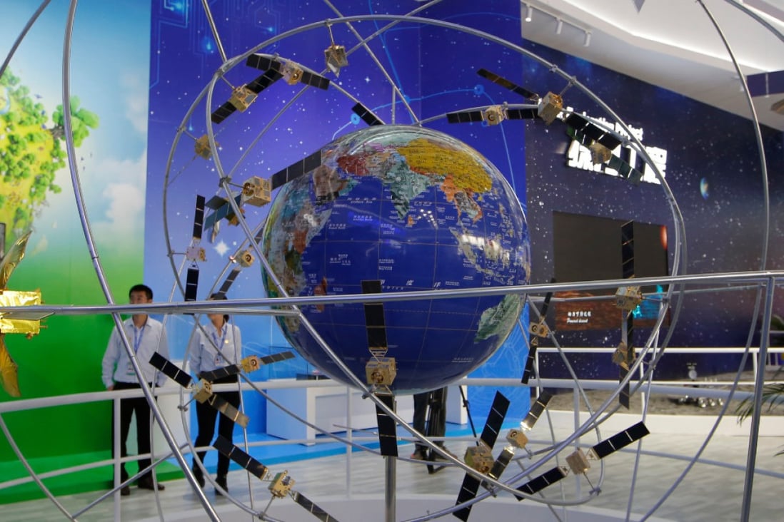 A model of China’s BeiDou navigation satellite system on display at the 12th China International Aviation and Aerospace Exhibition in Zhuhai in 2018. (Picture: AP)