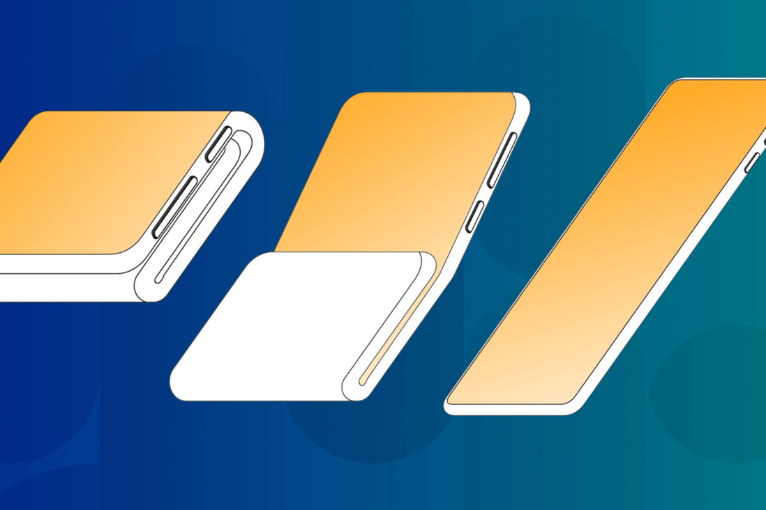 Alibaba's foldable smartphone design breaks the mold by folding in from both the top and bottom. (Picture: Alibaba)