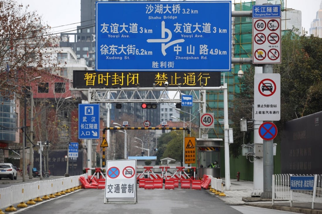 A blocked road in Wuhan on February 7 amid the coronavirus outbreak. (Picture: Reuters)