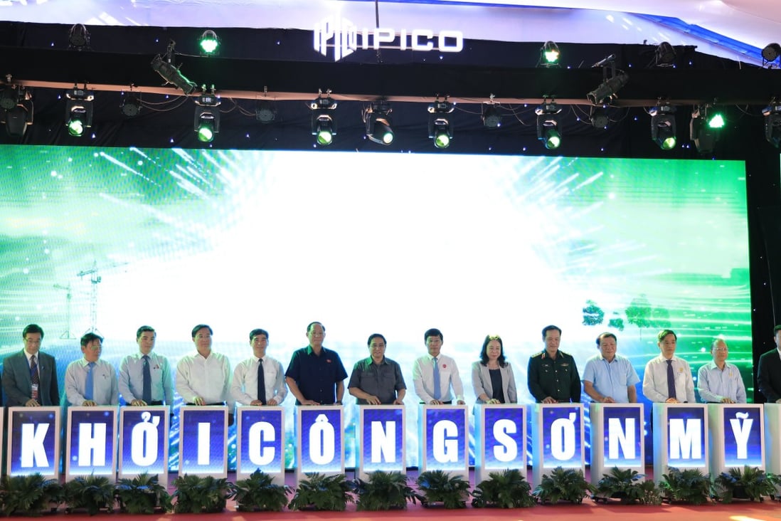 Prime Minister Pham Minh Chinh and local leaders attended the ground-breaking ceremony of Son My I Industrial Park 