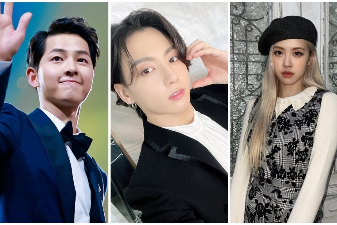 From left, Song Joong-ki, Jungkook from BTS, and Rose from Blackpink were all born in the Year of the Ox so 2021 promises to be an important year for them. Photo: @realkiaile, @bts__jungk00k, @roses_are_rosie/Instagram
