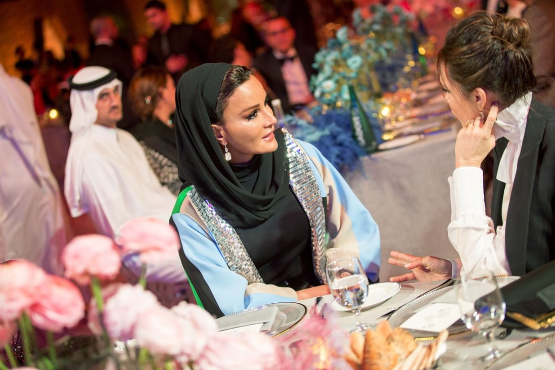 Sheikha Moza bint Nasser Al Missned and Victoria Beckham in Doha in 2019. Sheikha Moza is considered the chicest woman in the Middle East. Photo: CWH