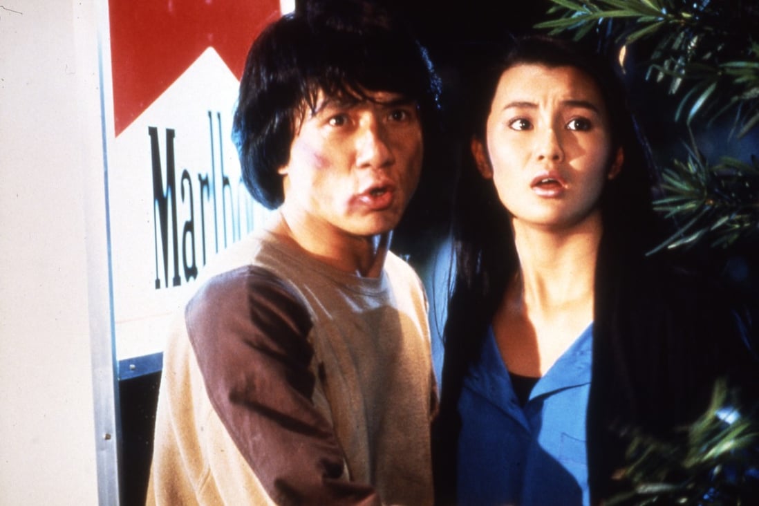 Jackie Chan and Maggie Cheung in a still from Police Story.