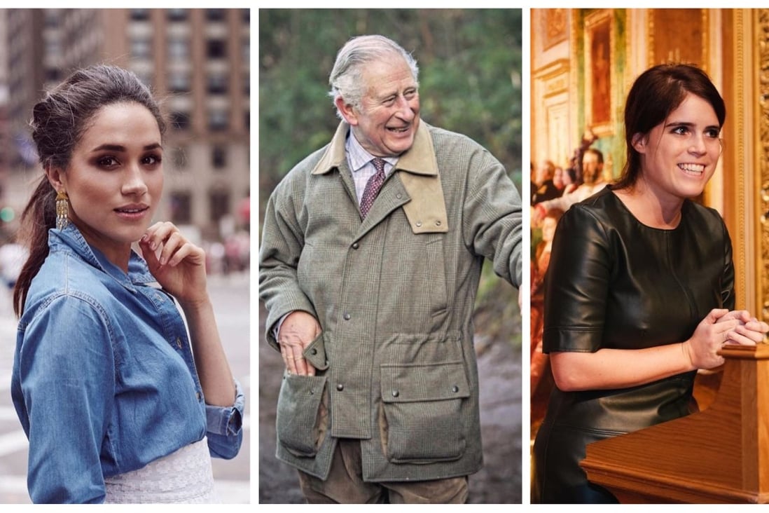 Meghan Markle, Prince Charles and Princess Eugenie are all environmentally conscious when it comes to what they eat and the charities they support. Photos: @meghanmarkle_official, @charlesprinceofwales, @princesseugenie/ Instagram