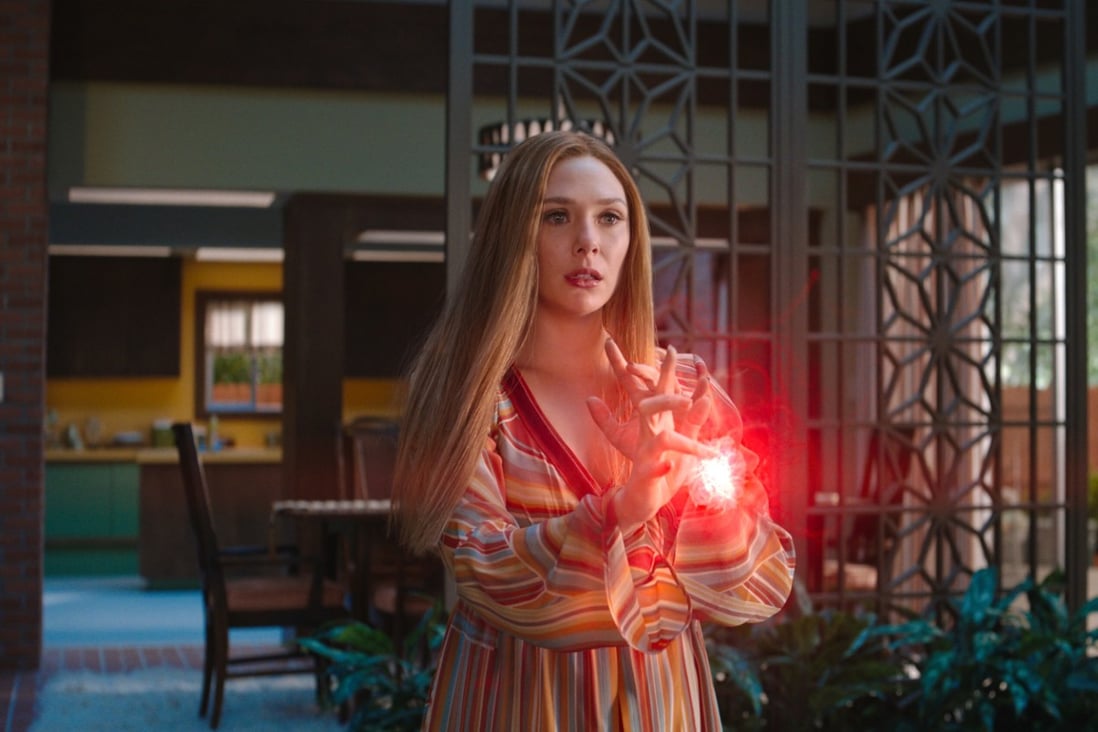 Elizabeth Olsen as Wanda Maximoff in a scene from WandaVision. Marvel Studios chief Kevin Feige says a second season is being considered for the show on Disney+. Photo: Marvel Studios via AP