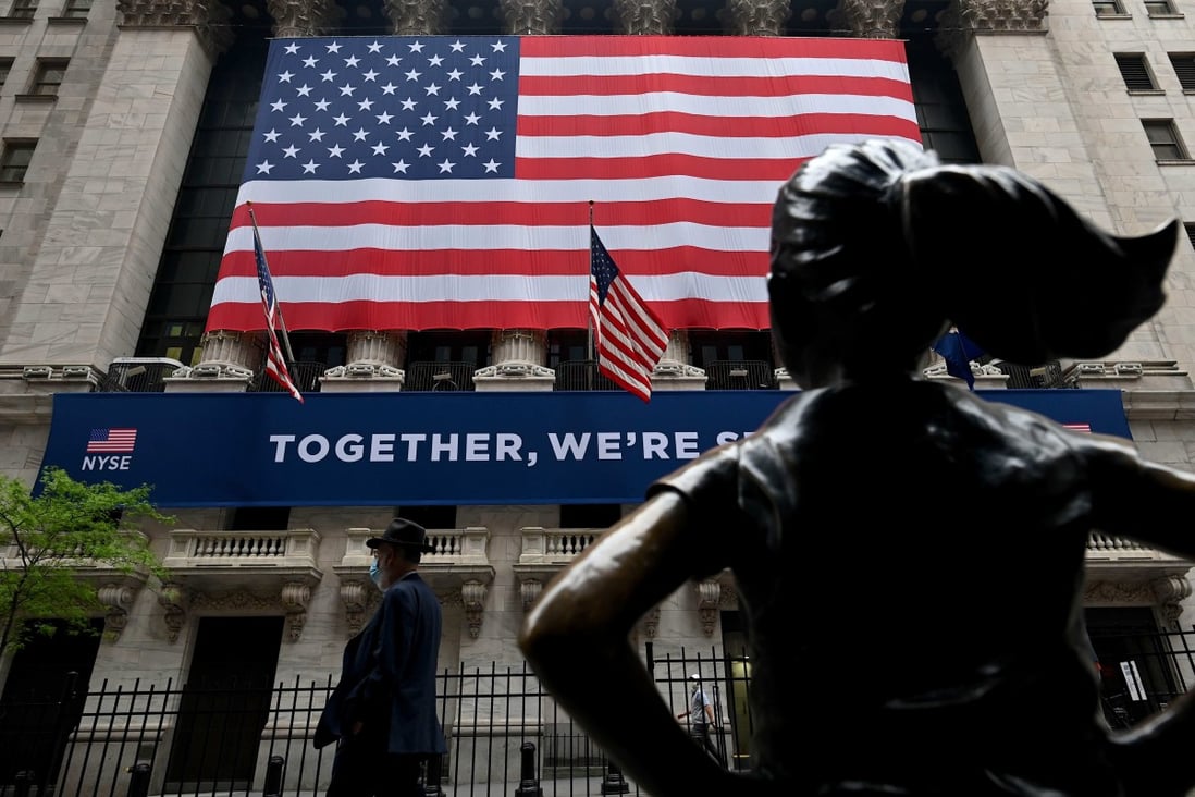 The New York Stock Exchange (NYSE) in May 2020 on Wall Street in New York City. Photo: AFP