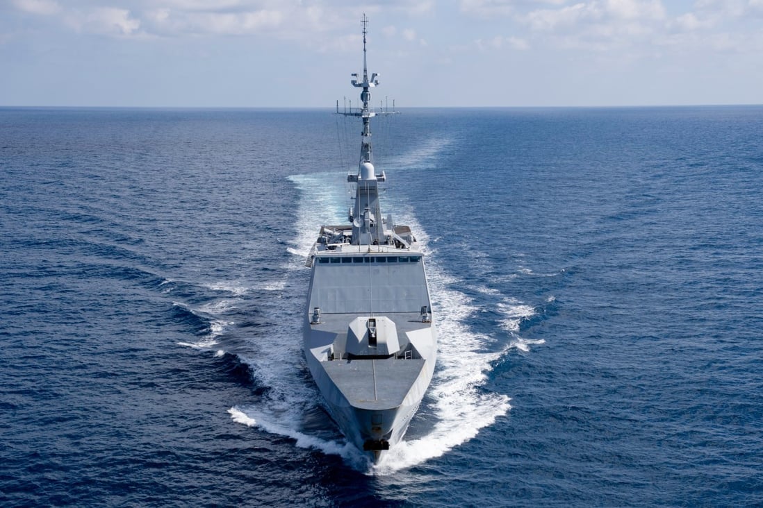 The French frigate Surcouf is due to pass through the South China Sea on a three-month mission. Photo: Twitter