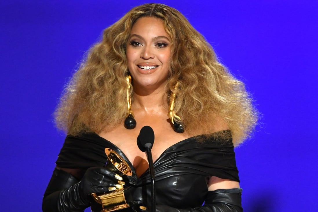 Beyoncé accepts the Best R&B Performance award for Black Parade onstage during the 63rd Annual Grammy Awards ceremony at the Los Angeles Convention Center, in Los Angeles, California, on March 14, 2021. Photo: EPA-EFE