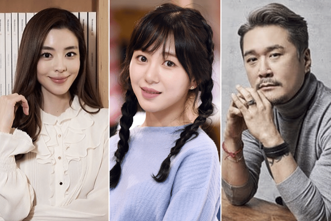 Actress Kim Gyu-ri, former AOA member Kwon Mina, and singer JK Kim Dong-uk. Photos: @kimqri; @urbanjk1211/Instagram, @ayochanmi/Twitter