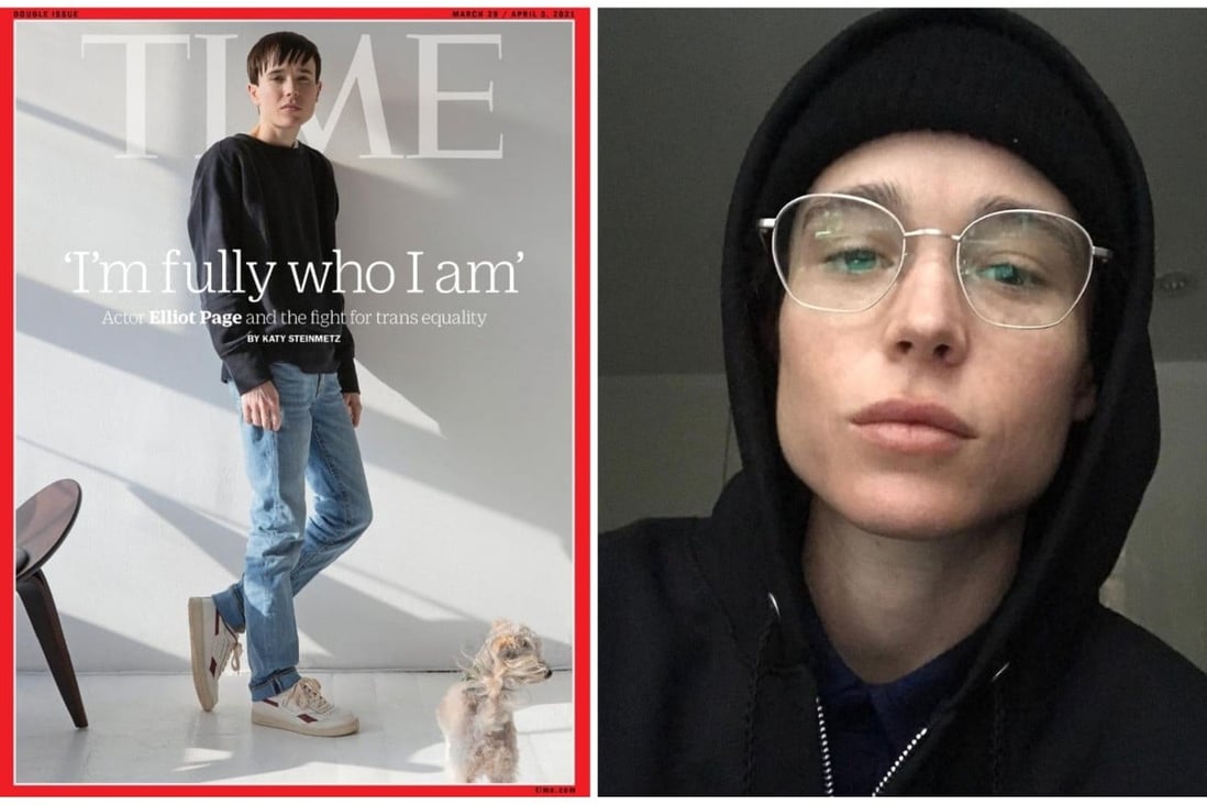 Elliot Page has opened up about his experience of coming out as transgender to Time magazine. Photos: @Time/Twitter, @elliotpage/Instagram