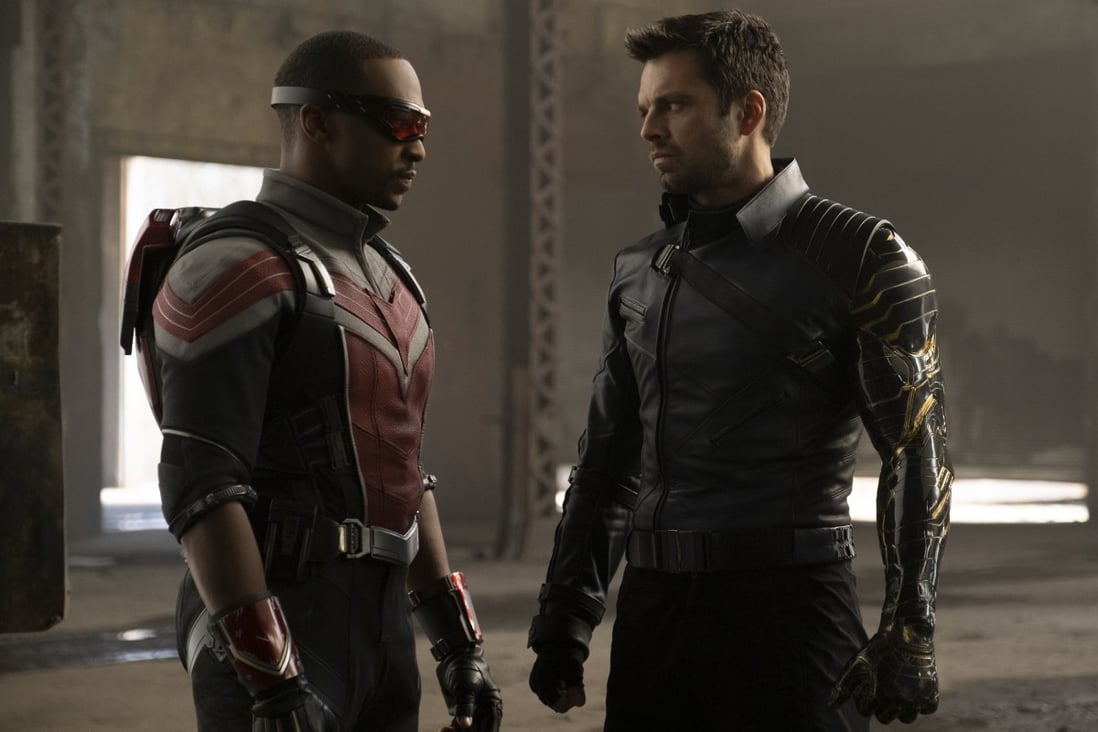 Anthony Mackie (left) and Sebastian Stan in a still from The Falcon and the Winter Soldier. Photo: Disney Plus via AP