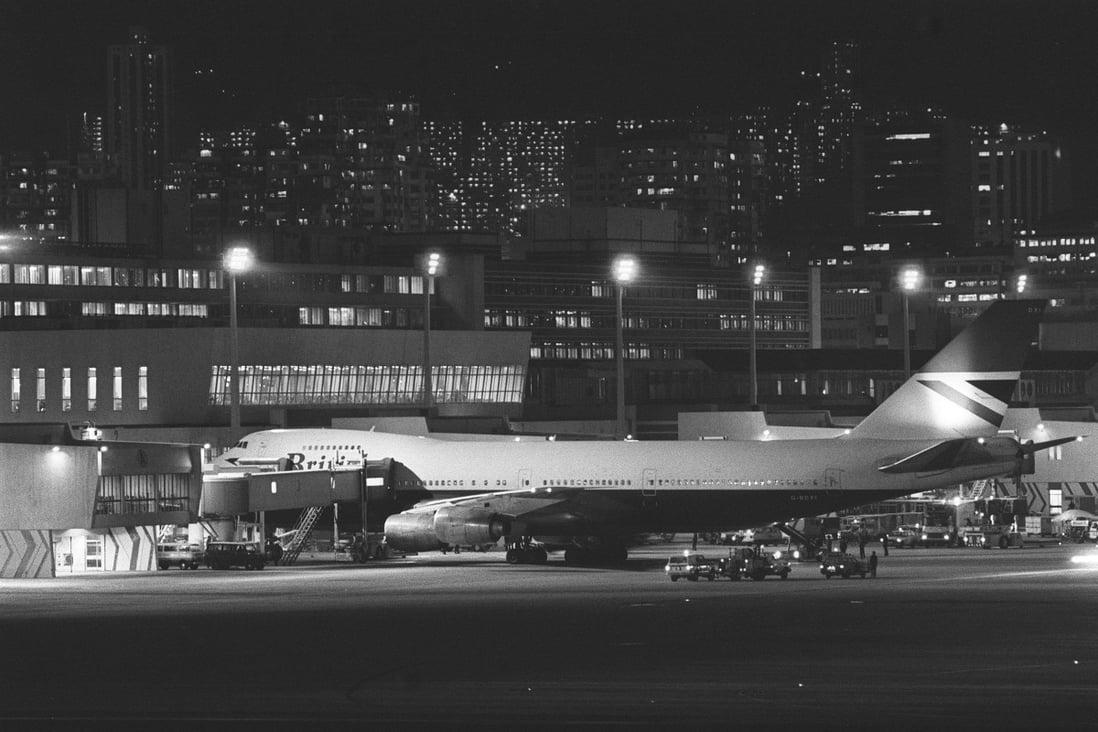 The hijacked plane arrives back in Hong Kong. Photo: SCMP