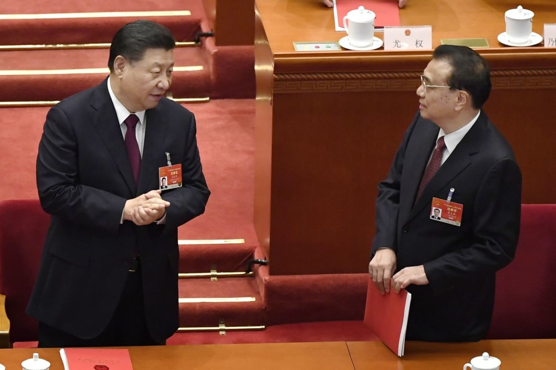 Chinese President Xi Jinping (left) and Premier Li Keqiang at the National Peoples Congress. Photo: Kyodo