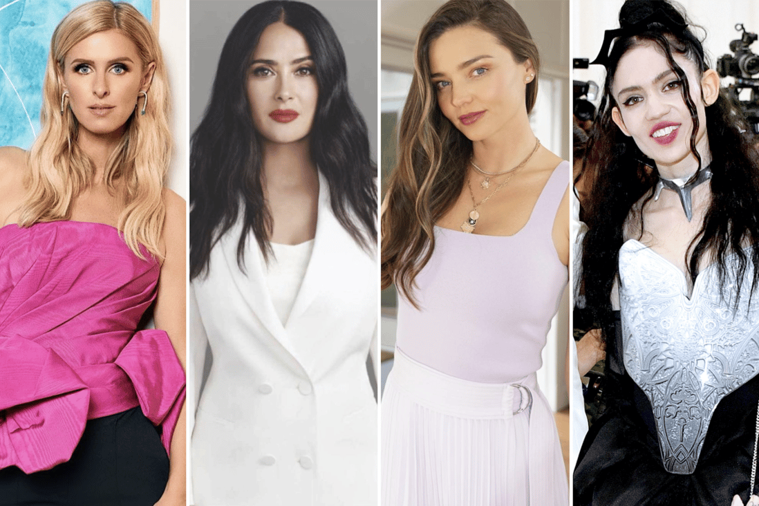 Nicky Hilton Rothschild, Salma Hayek, Miranda Kerr and Grimes all have one thing in common – a super rich significant other. Photos: @nickyhilton; @salmahayek; @mirandakerr/Instagram, Getty Images
