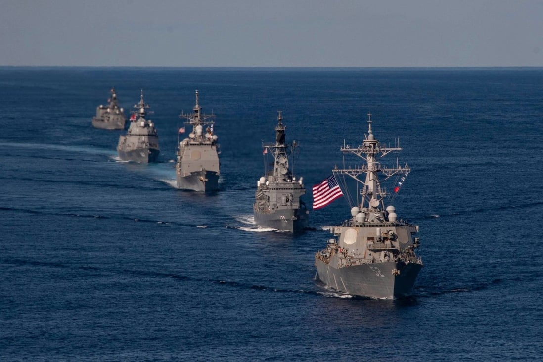 US, Japanese and Canadian ships take part in a joint exercise. Photo: Handout