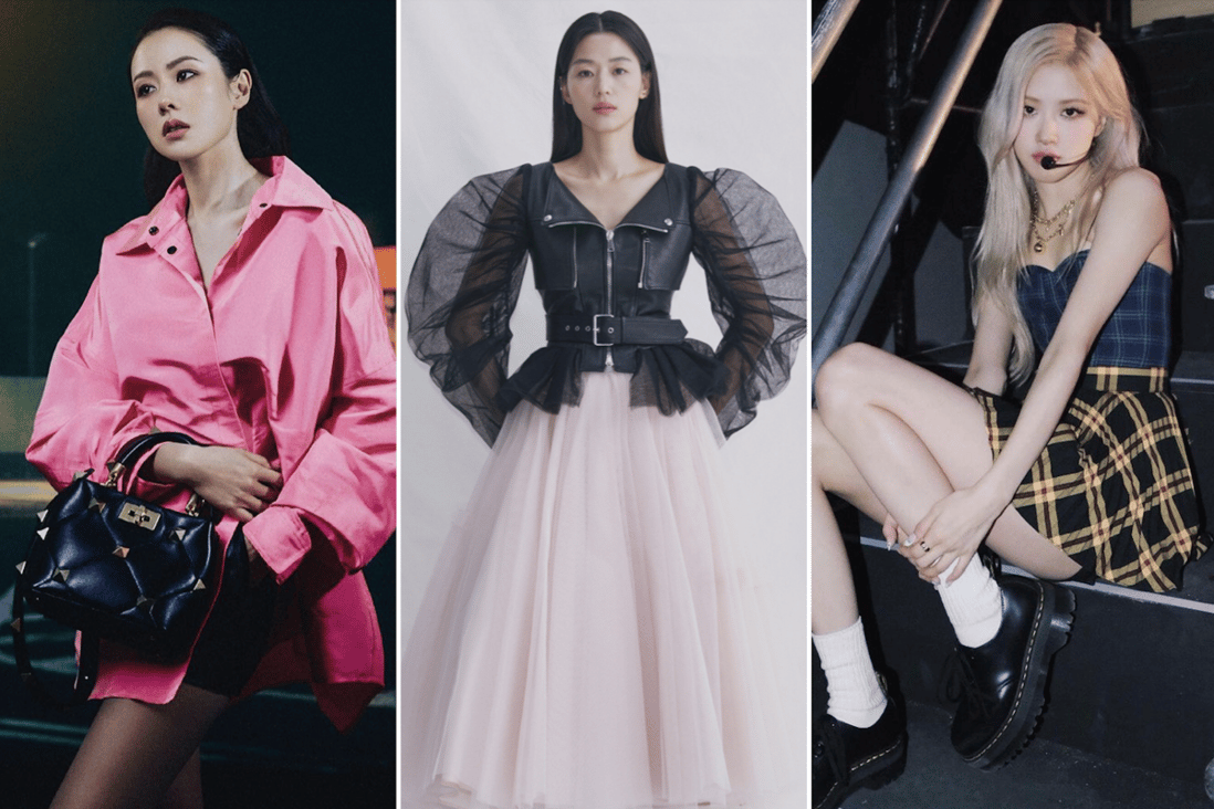 Stylish stars: Son Ye-jin, Jun Ji-hyun and Rosé. Photos: Alexander McQueen, @maisonvalentino; @roses_are_rosie/Instagram