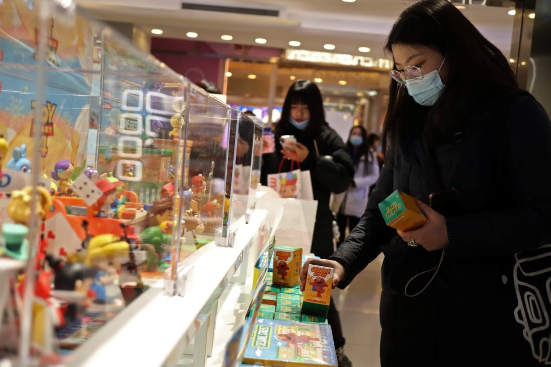 Pop Mart’s blind boxes, which each contain an unknown collectable figurine, have exploded in popularity in China over the last few years. The company debuted on the Hong Kong stock exchange in December. Photo: Reuters