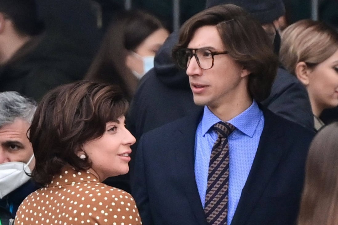 Lady Gaga (left) and Adam Driver in a scene from director Ridley Scott’s House of Gucci. The film may revive the fortunes of the famous Italian fashion brand after sales in 2020 dropped for the first time in six years due to the coronavirus pandemic. Photo: AFP